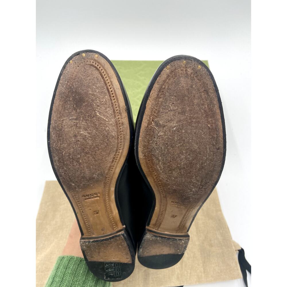 Gucci Jordaan Black Leather Loafers size 37 - Picture 5 of 14